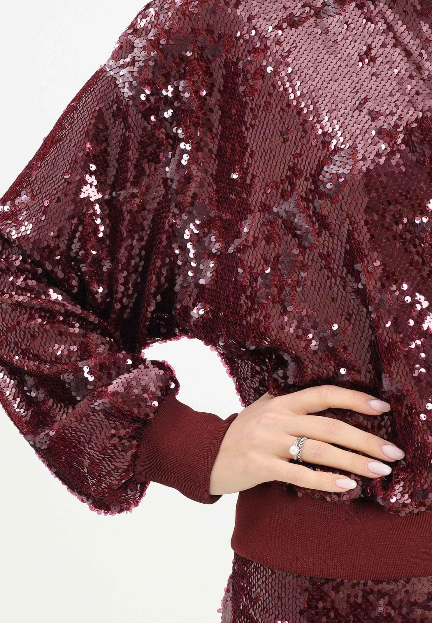 AKEP Bomber bordeaux da donna interamente ricoperto di paillettes MFKD11107 V1 AKEP 