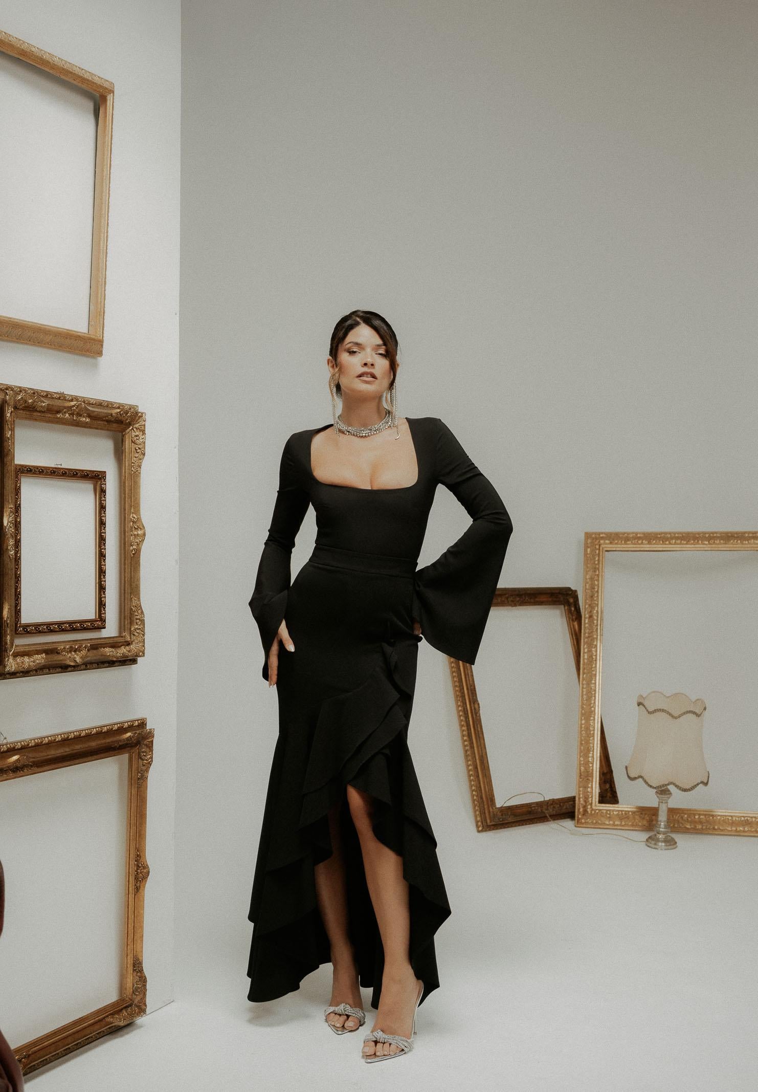 SANTAS Body manica lunga FIERTÉ nero da donna PV2607 NE SANTAS 