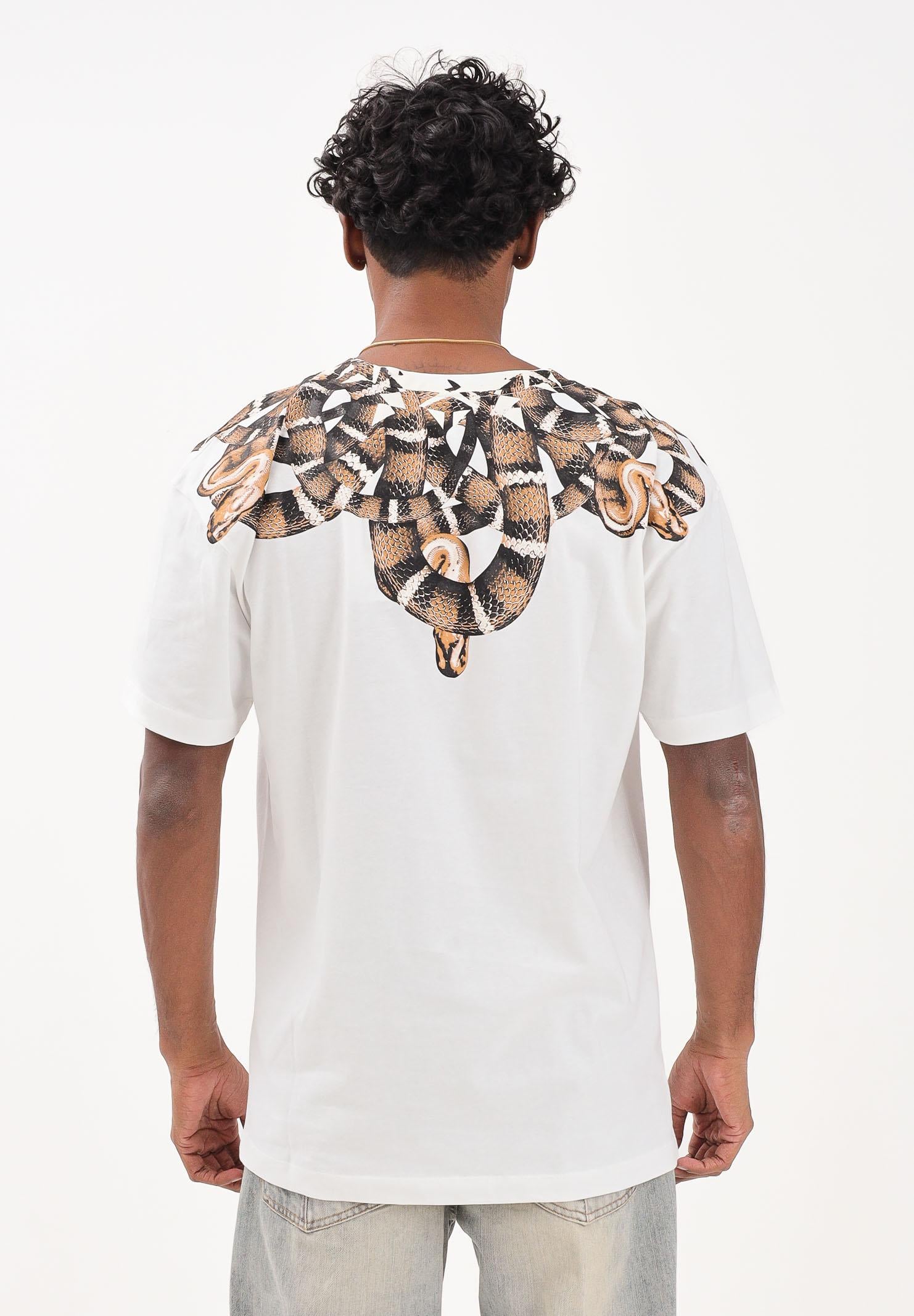 MARCELO BURLON COUNTY OF MILAN T-shirt a manica corta bianca da uomo con stampa serpente F5CAMATH038 013 MARCELO BURLON COUNTY OF MILAN 
