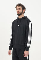 ADIDAS PERFORMANCE Felpa con cappuccio Essentials 3 Stripes nera da uomo JD1874  ADIDAS PERFORMANCE 