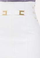 ELISABETTA FRANCHI Gonna corta avorio da donna con elastici GO16761E2 360 ELISABETTA FRANCHI 