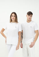 LACOSTE T-shirt a manica corta bianca per uomo e donna con patch logo TH6709 001 LACOSTE 
