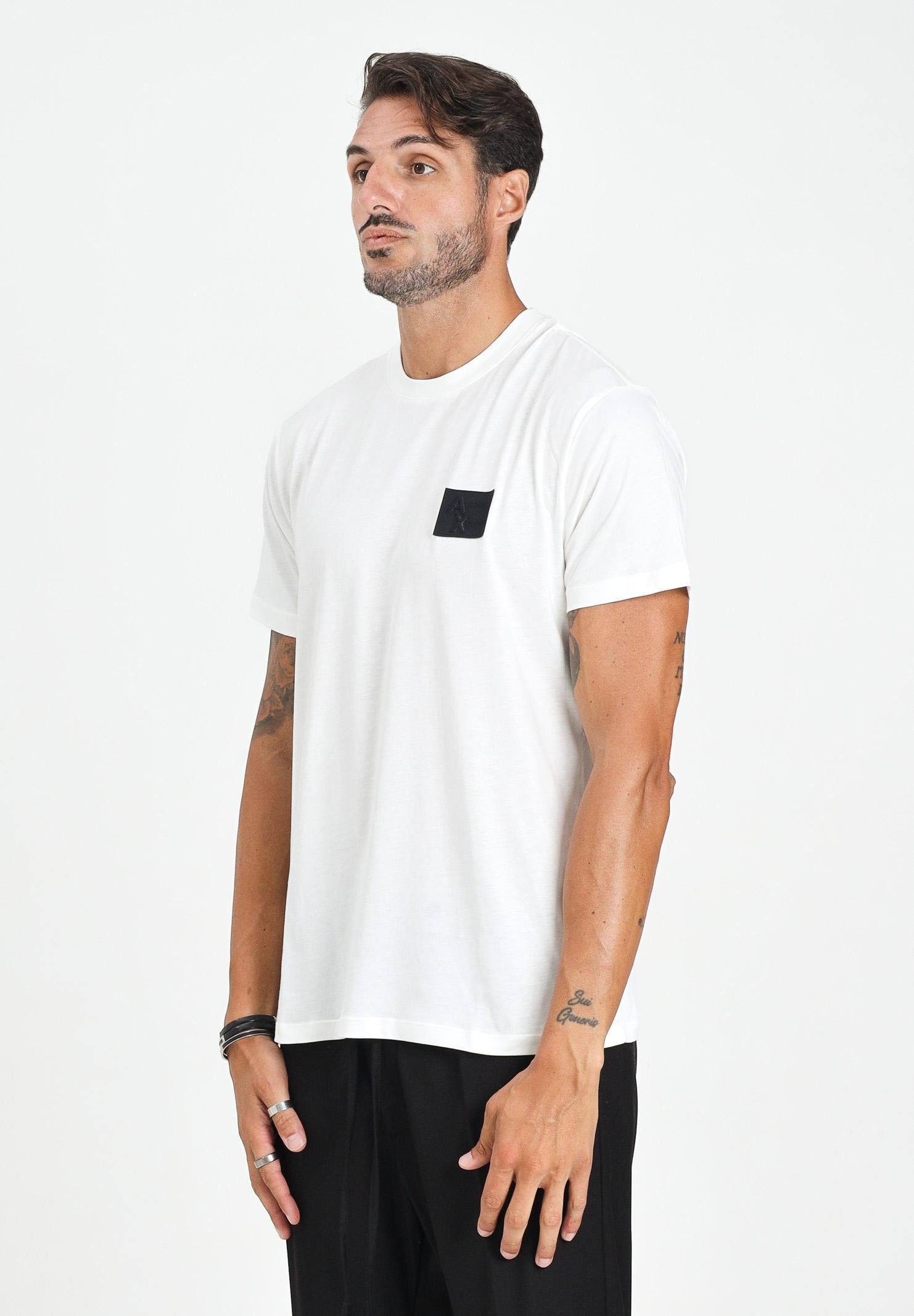 ARMANI EXCHANGE T-shirt a manica corta bianca da uomo con patch logo XM001456AF10358 U0009 ARMANI EXCHANGE 