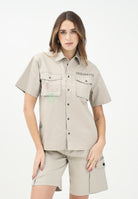 Camicia a manica corta beige per donna, ragazzi e bambini con grafica Passport DQ2775D0ACB DQ717 DSQUARED2 