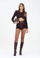 ELISABETTA FRANCHI Shorts bordeax da donna in paillettes SH01557E2 EA4 ELISABETTA FRANCHI 