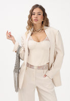 PATRIZIA PEPE Giacca panna da donna con cut-out in pizzo 8S0566A6F5 W409 PATRIZIA PEPE 