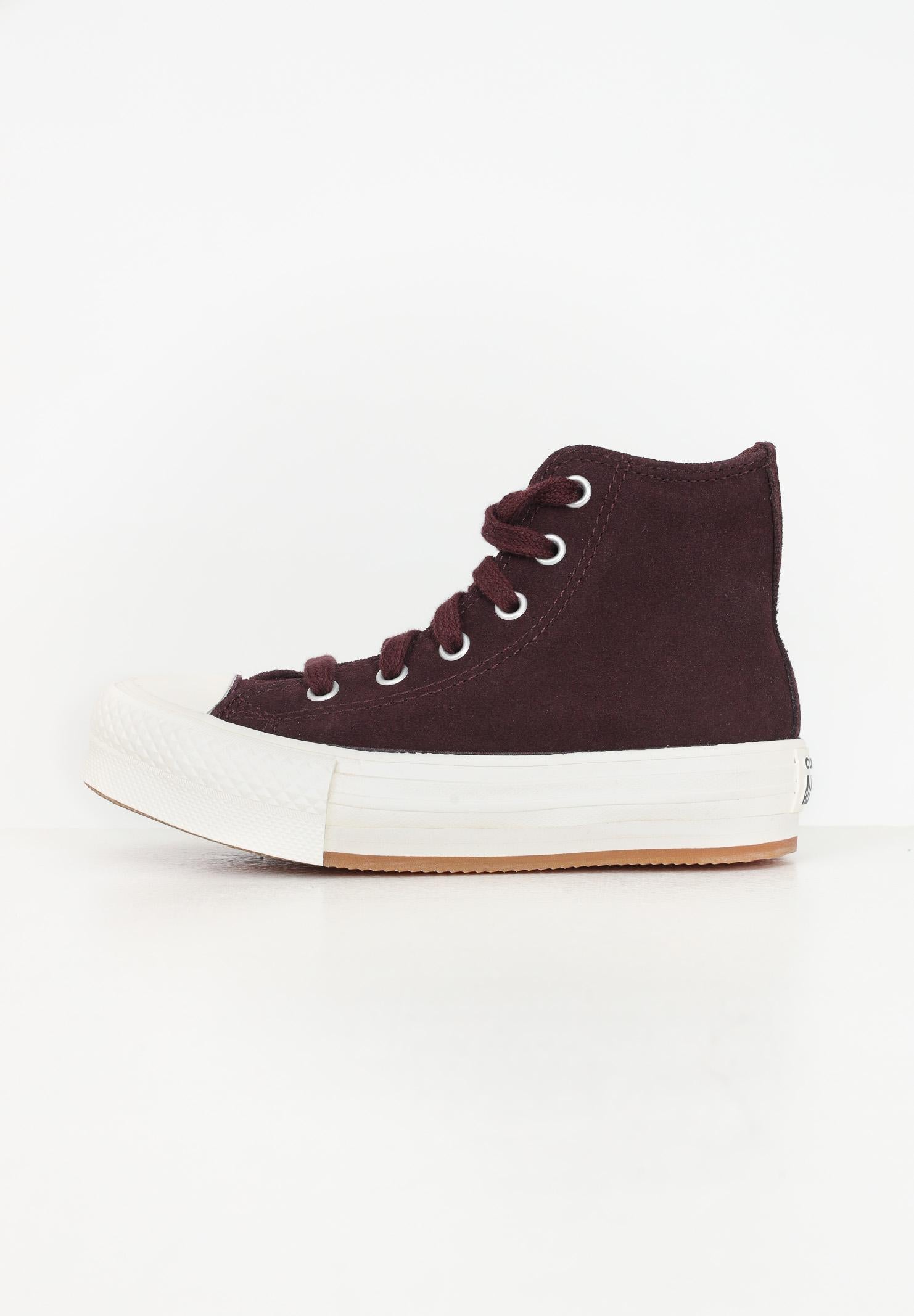 Sneakers Chuck Taylor All Star EVA Lift Platform Suede bordeaux da bambina A11597C . CONVERSE 