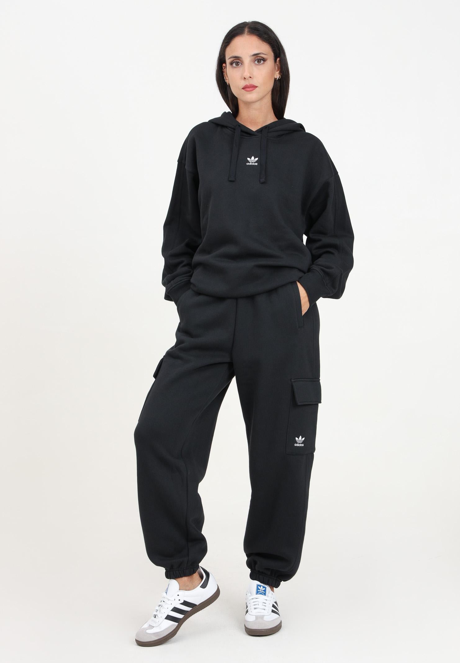 ADIDAS ORIGINALS Pantalone sportivo Essentials Fleece Cargo nero da donna IY9689  ADIDAS ORIGINALS 