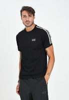 EA7 T-shirt a manica corta nera da uomo con bande logate 7M000956AF10375 UC001 EA7 