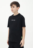 BARROW T-shirt a manica corta nera per donna, ragazzi e bambini con stampa teddy sul retro S5BKJUTH072 110 BARROW 