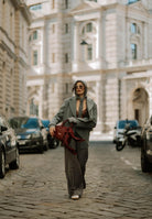 SANTAS Pantalone elegante POUVOIR grigio da donna con micro gessatura PV2626 GR SANTAS 