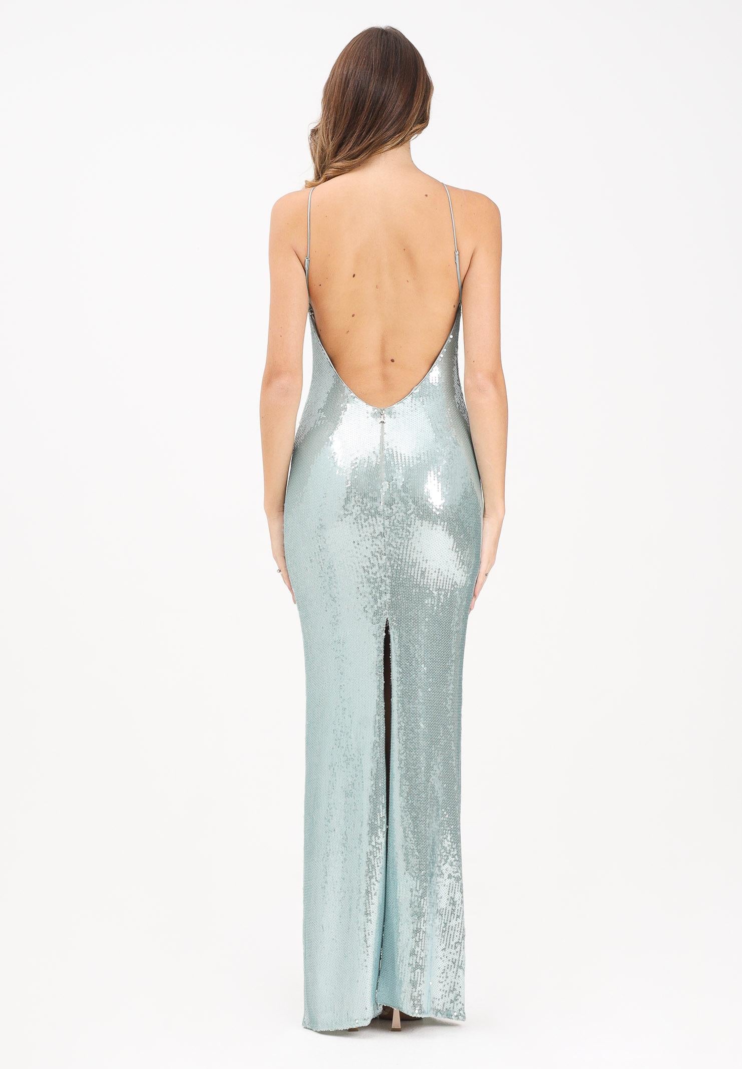 PATRIZIA PEPE Abito lungo verde acqua da donna con paillettes 8A1567J326 G615 PATRIZIA PEPE 