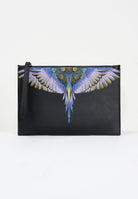 MARCELO BURLON COUNTY OF MILAN Pochette a mano nera per uomo e donna con stampa COMAF250135  MARCELO BURLON COUNTY OF MILAN 