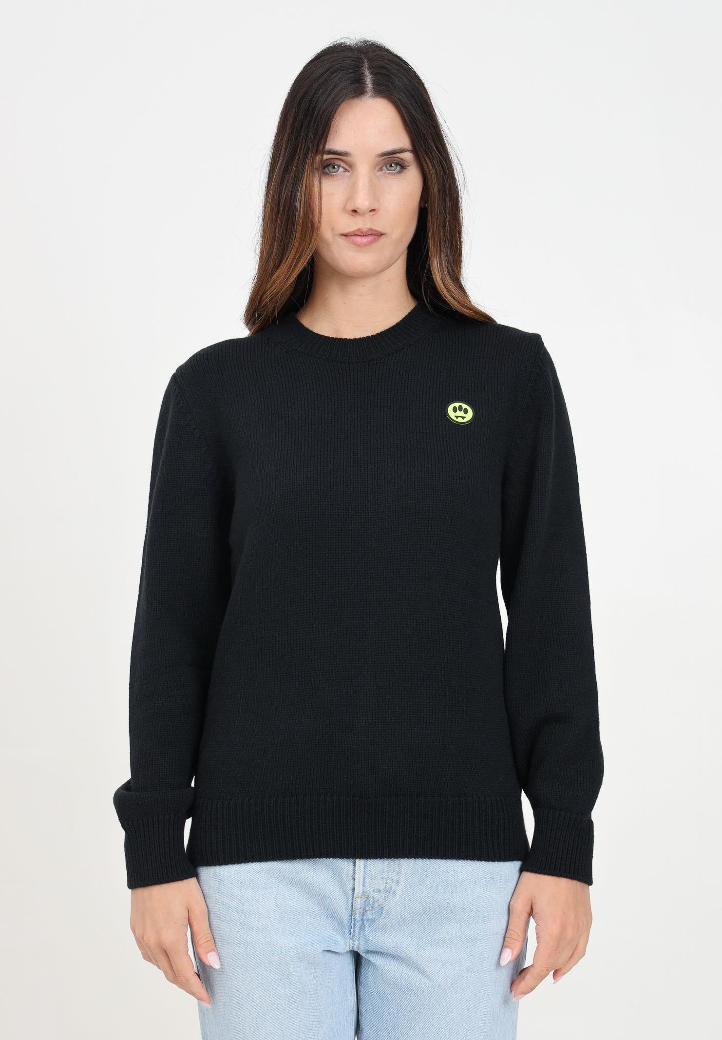 Maglioncino girocollo nero per donna e bambina rifinito da patch logo F4BKJUJP138 110 BARROW 