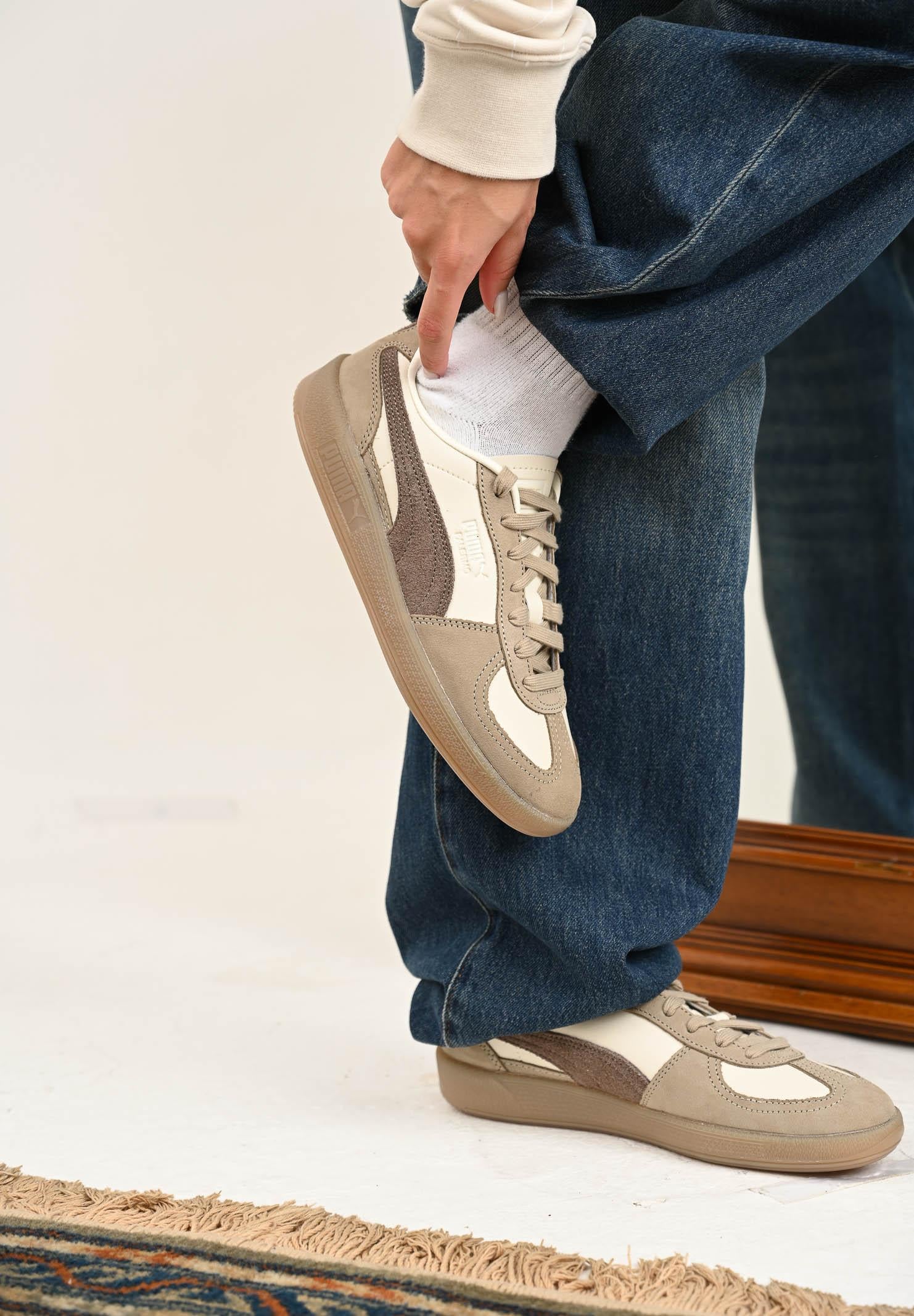 PUMA Sneakers Palermo Elevated beige e marrone per uomo e donna 403754 02 PUMA 