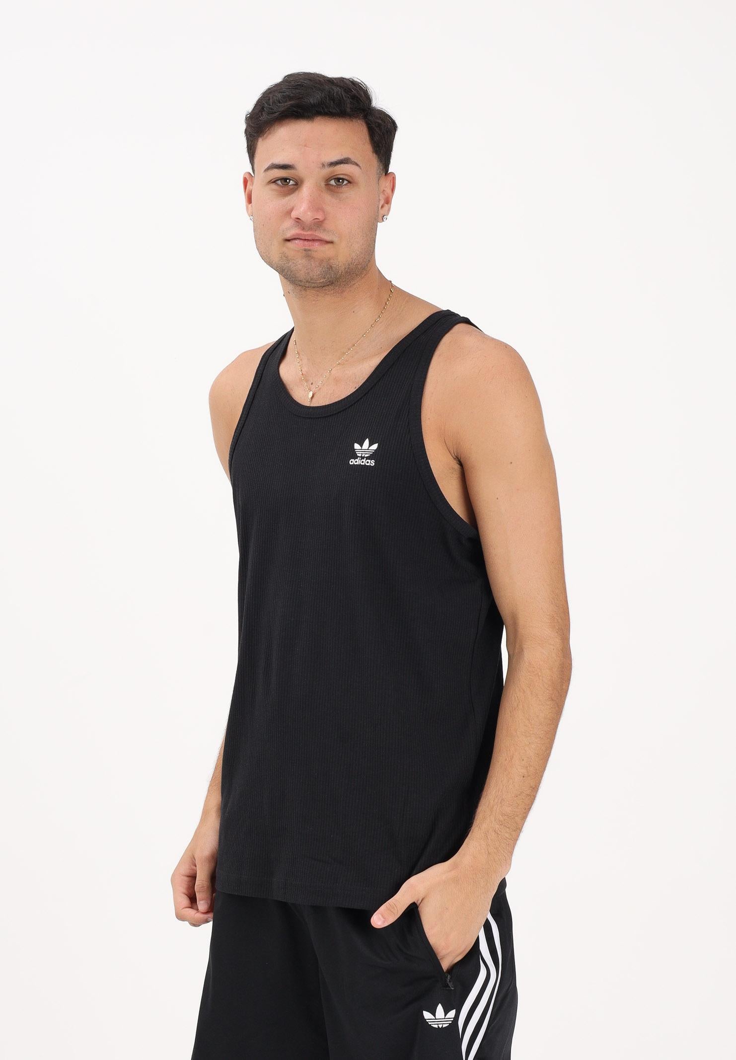 ADIDAS ORIGINALS Canotta Trefoil Essentials nera da uomo KA0648 . ADIDAS ORIGINALS 