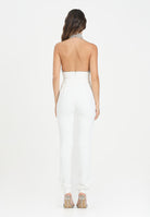 ELISABETTA FRANCHI Tuta bianca da donna con ricami strass TU06257E2 360 ELISABETTA FRANCHI 