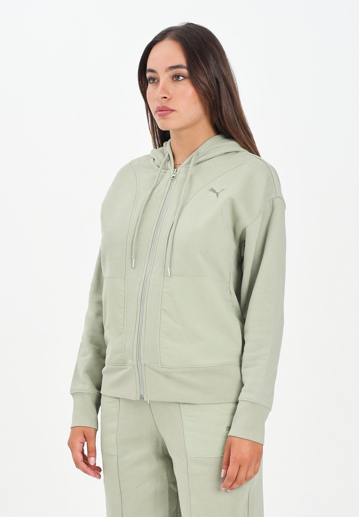 PUMA Felpa con zip PUMA Class verde da donna 688150 82 PUMA 