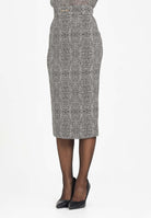 ELISABETTA FRANCHI Gonna midi panna e nera da donna con stampa con fantasia pitone GO14157E2 110 ELISABETTA FRANCHI 