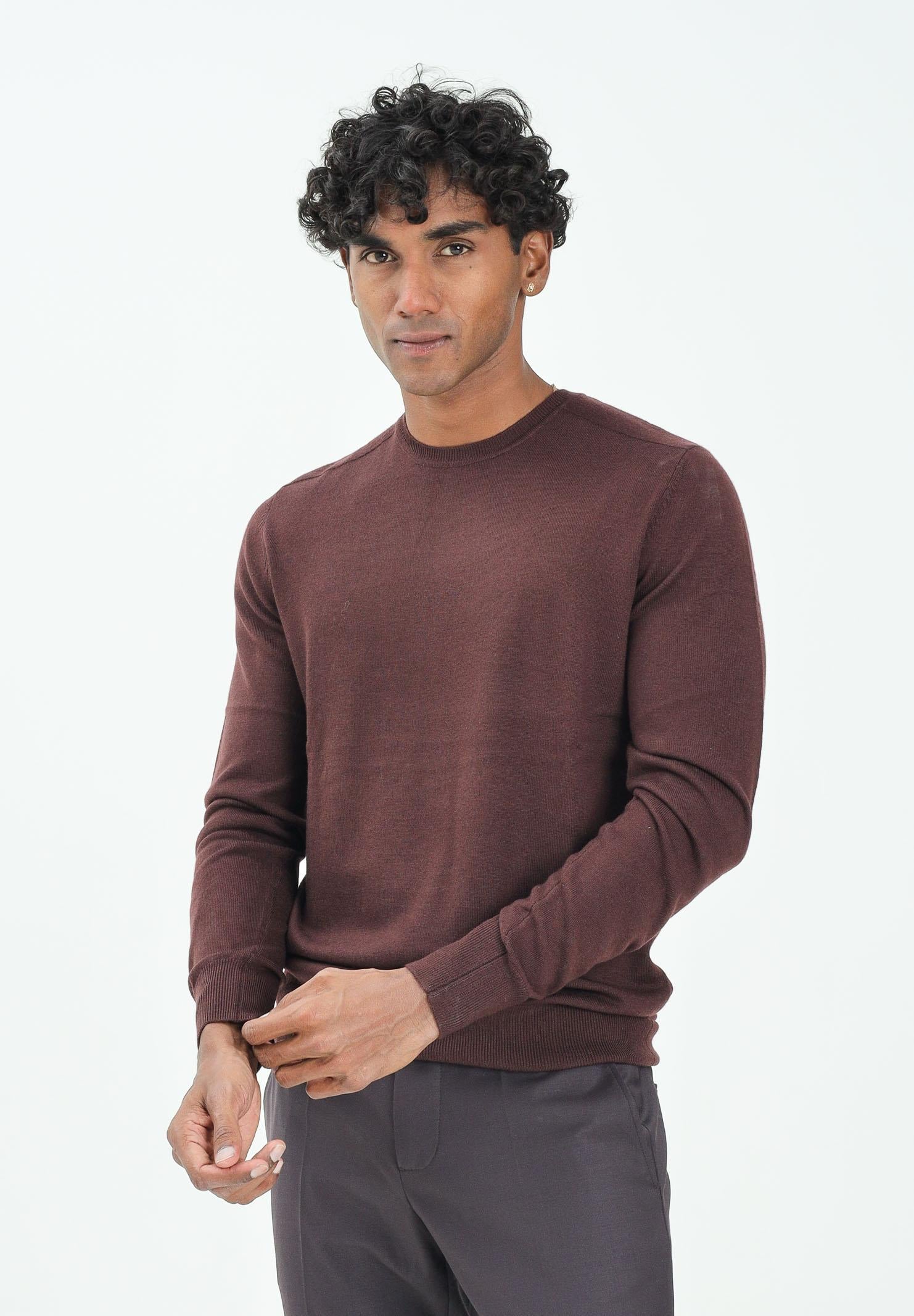 PATRIZIA PEPE Maglioncino girocollo color vino da uomo 5K0166K124 B867 PATRIZIA PEPE 