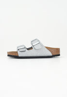 BIRKENSTOCK Ciabatte Arizona argento da bambina con glitter 1029468 . BIRKENSTOCK 