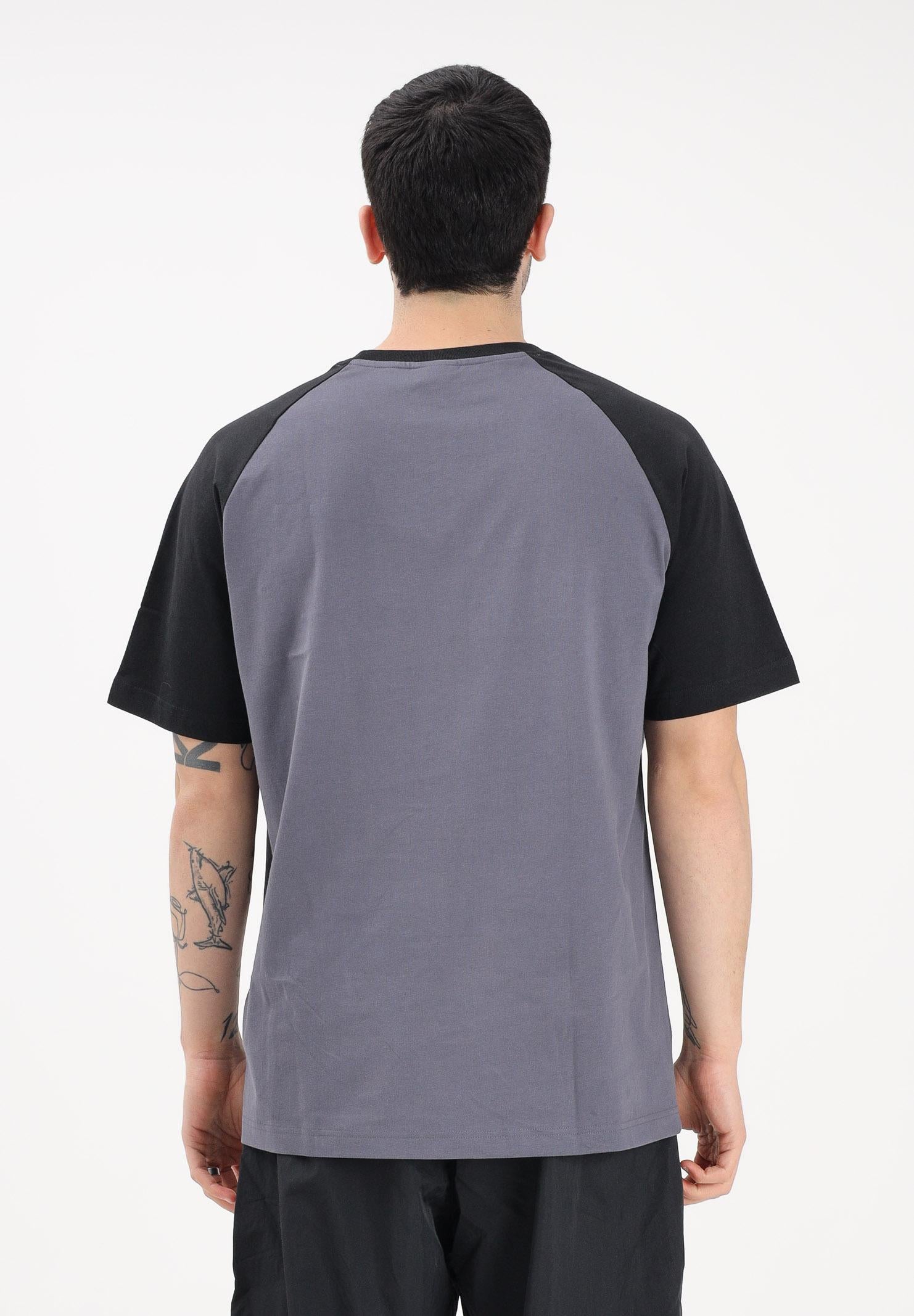 ADIDAS ORIGINALS T-shirt a manica corta CHEST STRIPES grigia e nera da uomo KE2130 . ADIDAS ORIGINALS 