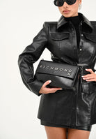 RICHMOND Borsa a spalla nera da donna con logo metallico UWA25303BO BL RICHMOND 