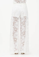 PINKO Pantalone LAURIE bianco da donna in pizzo rebrodé floreale<BR/> 106662A381 Z05 PINKO 
