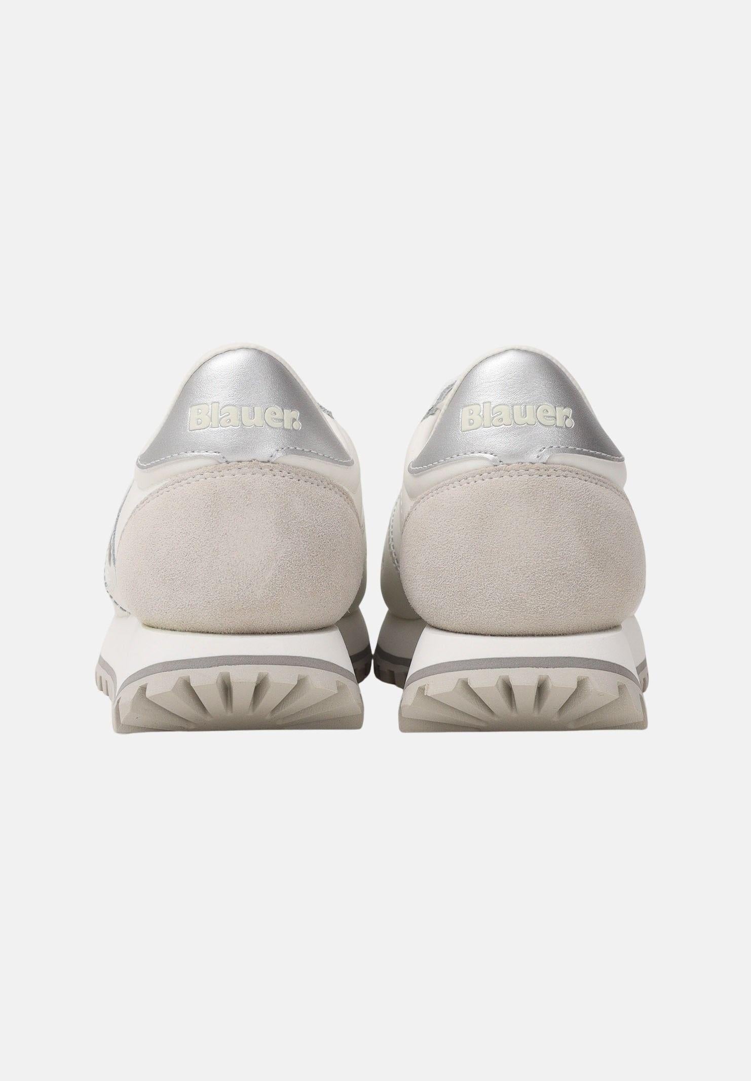 BLAUER Sneakers bianche e argento da donna con logo S6MILLEN03-NYM WHSI BLAUER 