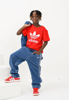 ADIDAS ORIGINALS T-shirt a manica corta TREFOIL rossa per bambino e bambina IY7423 . ADIDAS ORIGINALS 