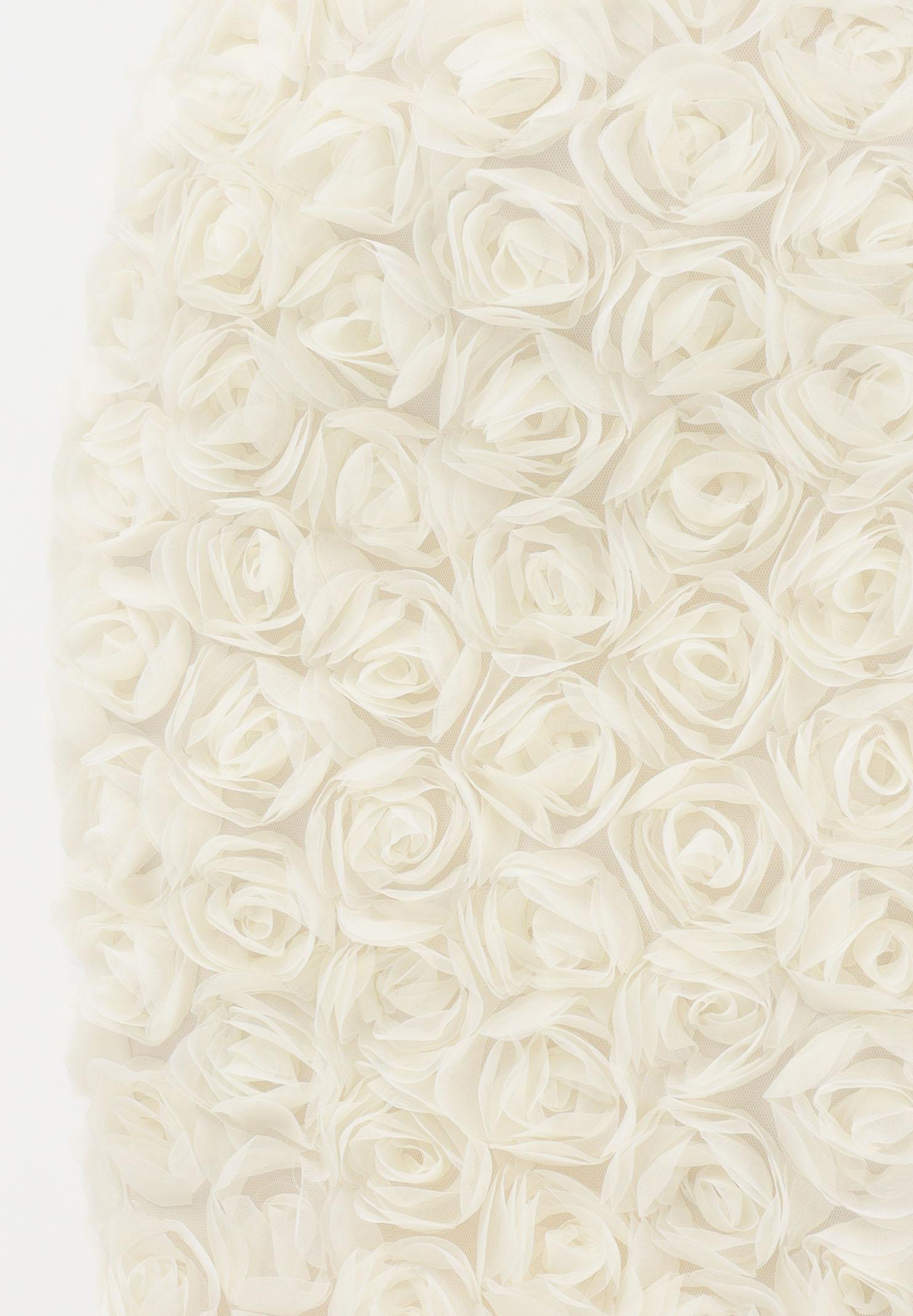 SHIT Gonna corta color crema da donna realizzata in tessuto decorato da applicazioni floreali in rilievo SH26023 CR SHIT 