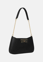 ELISABETTA FRANCHI Borsa a spalla nera da donna con dettaglio logo BS93A61E2 110 ELISABETTA FRANCHI 