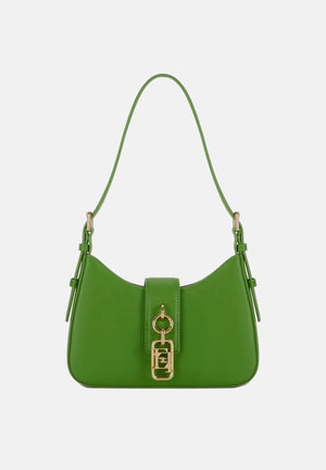 ELISABETTA FRANCHI Borsa a spalla verde da donna con charm<BR/> BS24A62E2 EV3 ELISABETTA FRANCHI 