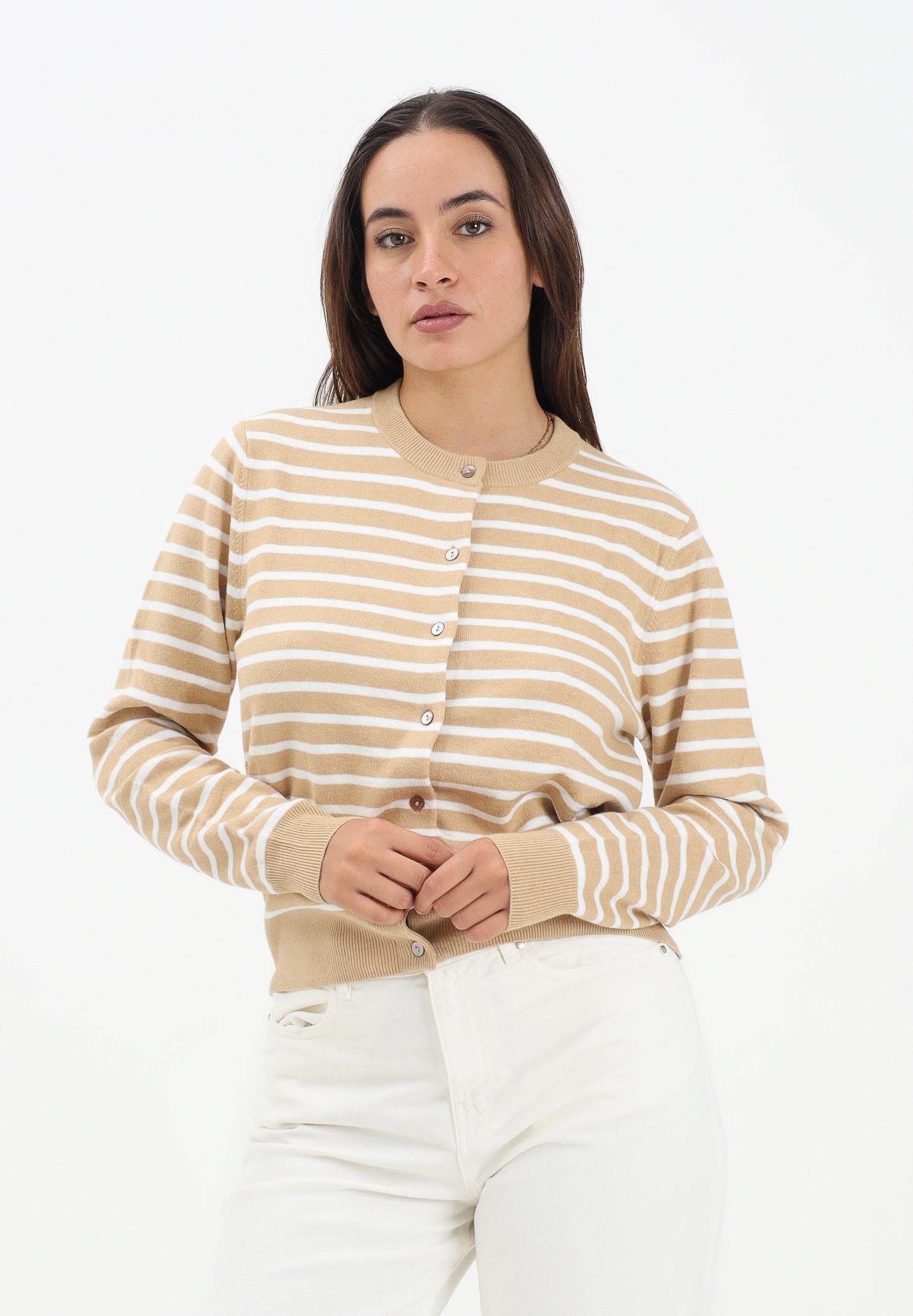 LEVI'S® Cardigan beige da donna con fantasia a righe 0037P-0004  LEVI'S® 