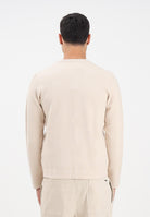 BLAUER Maglioncino girocollo ALLEYNE beige da uomo con logo 25WBLUM01263-006645 907 BLAUER 
