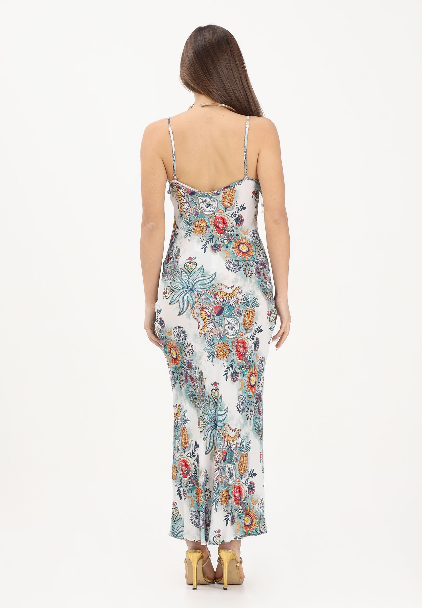 JUST CAVALLI Abito midi panna da donna con fantasia multicolore 80PAO925NS837 217 JUST CAVALLI 