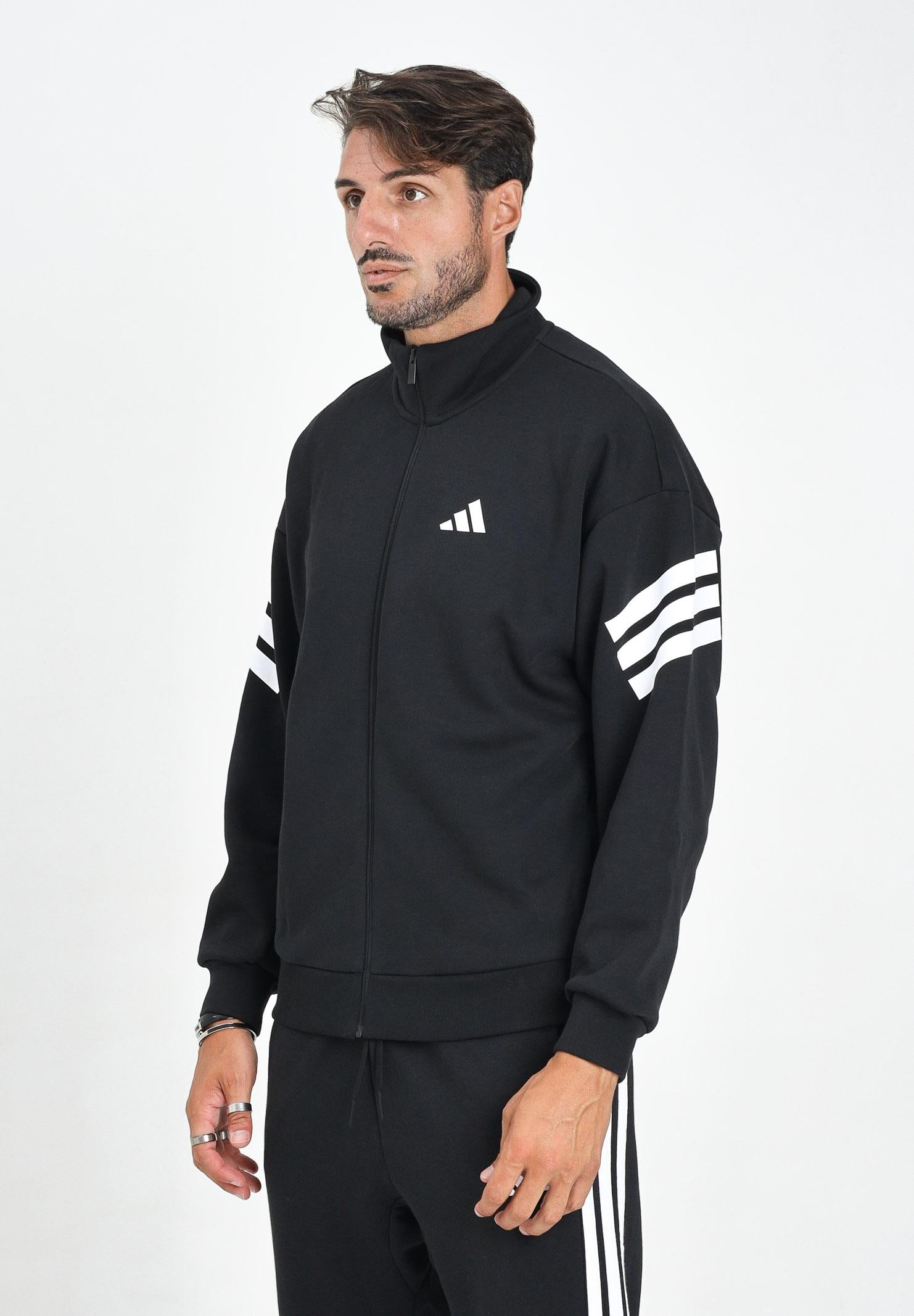 ADIDAS PERFORMANCE Felpa con zip Future Icons 3-Stripes nera da uomo JD4885  ADIDAS PERFORMANCE 