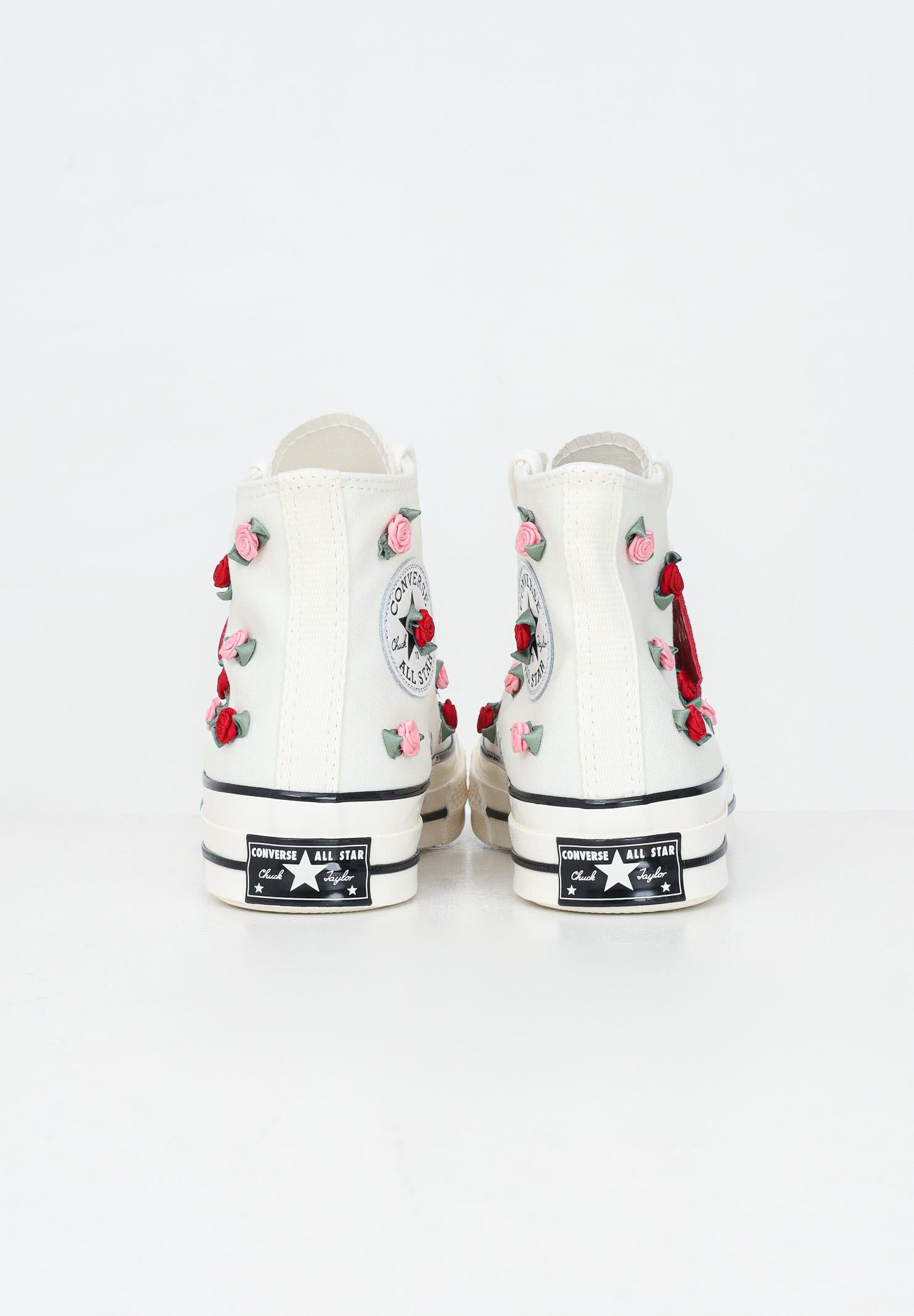 CONVERSE Sneakers CHUCK 70 ROSES bianche da donna A10637C . CONVERSE 