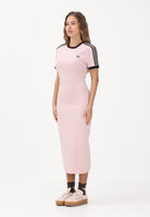 ADIDAS ORIGINALS Abito midi Slim 3-Stripes rosa e marrone da donna KC9014 . ADIDAS ORIGINALS 