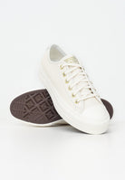 CONVERSE Sneakers CHUCK TAYLOR ALL STAR LIFT PLATFORM GOLD panna da donna A12765C . CONVERSE 