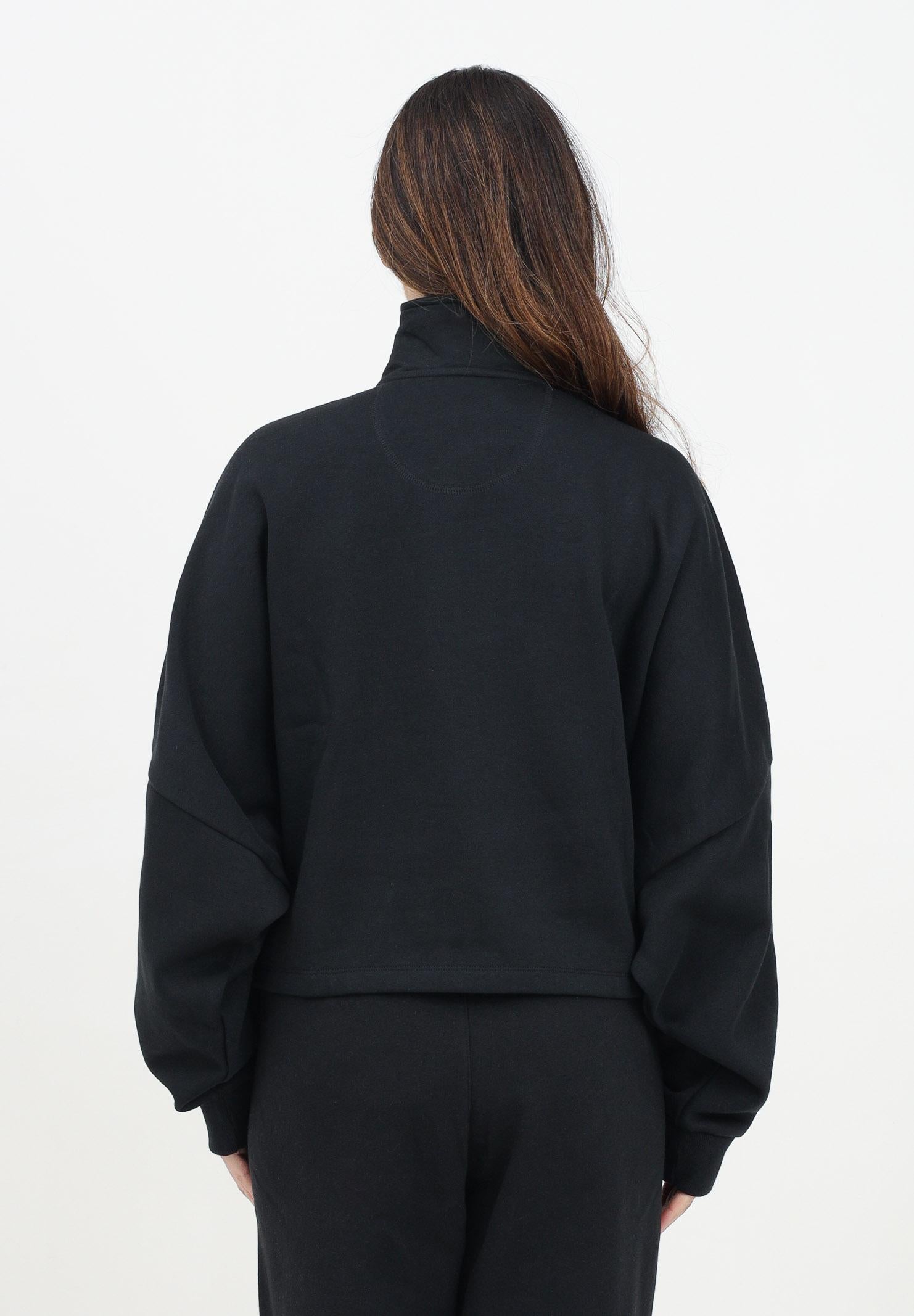 ADIDAS ORIGINALS Felpa a mezza zip Essentials nera da donna IW0951  ADIDAS ORIGINALS 