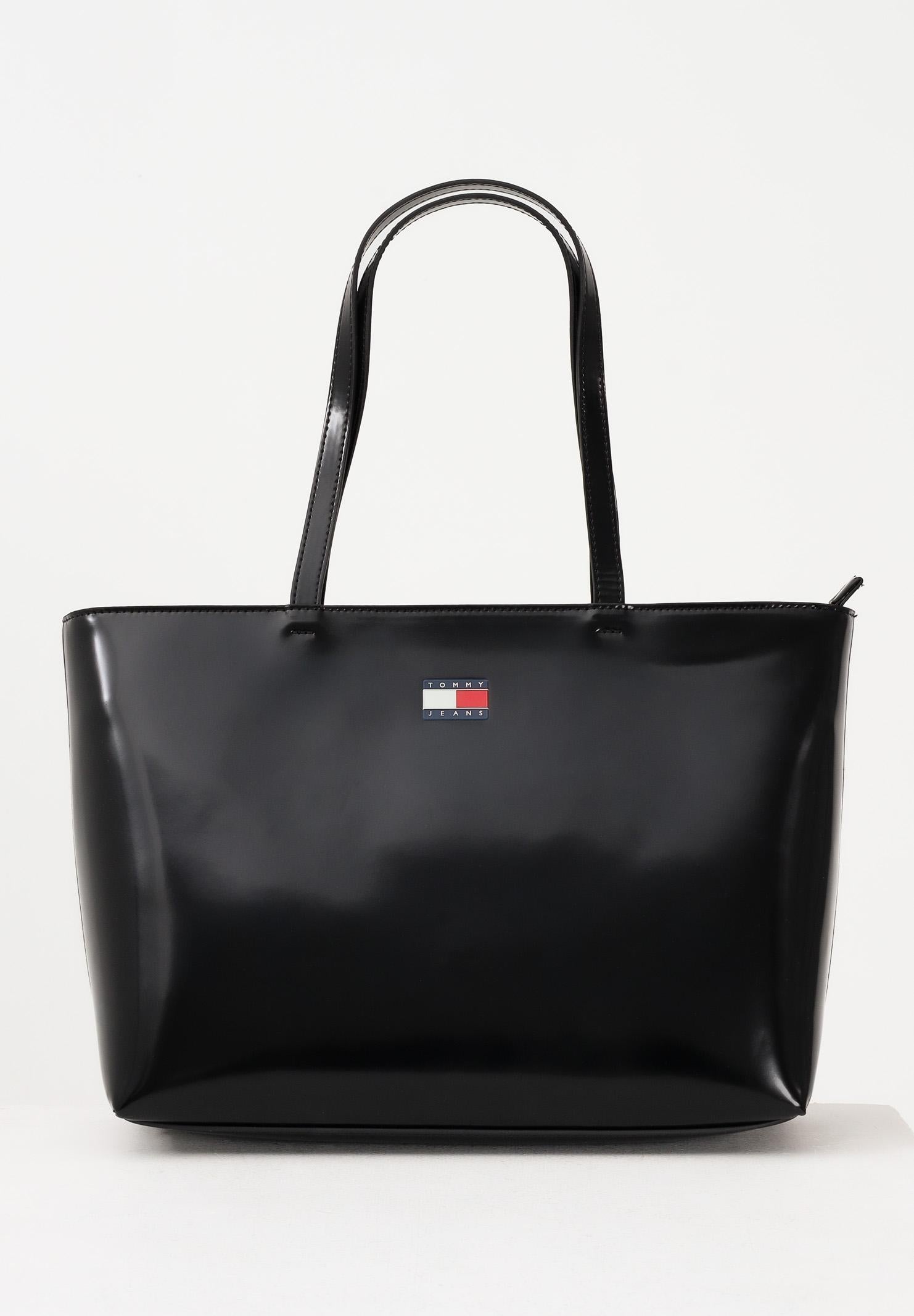 TOMMY JEANS Shopper nera da donna con logo AW0AW18069 BDS TOMMY JEANS 