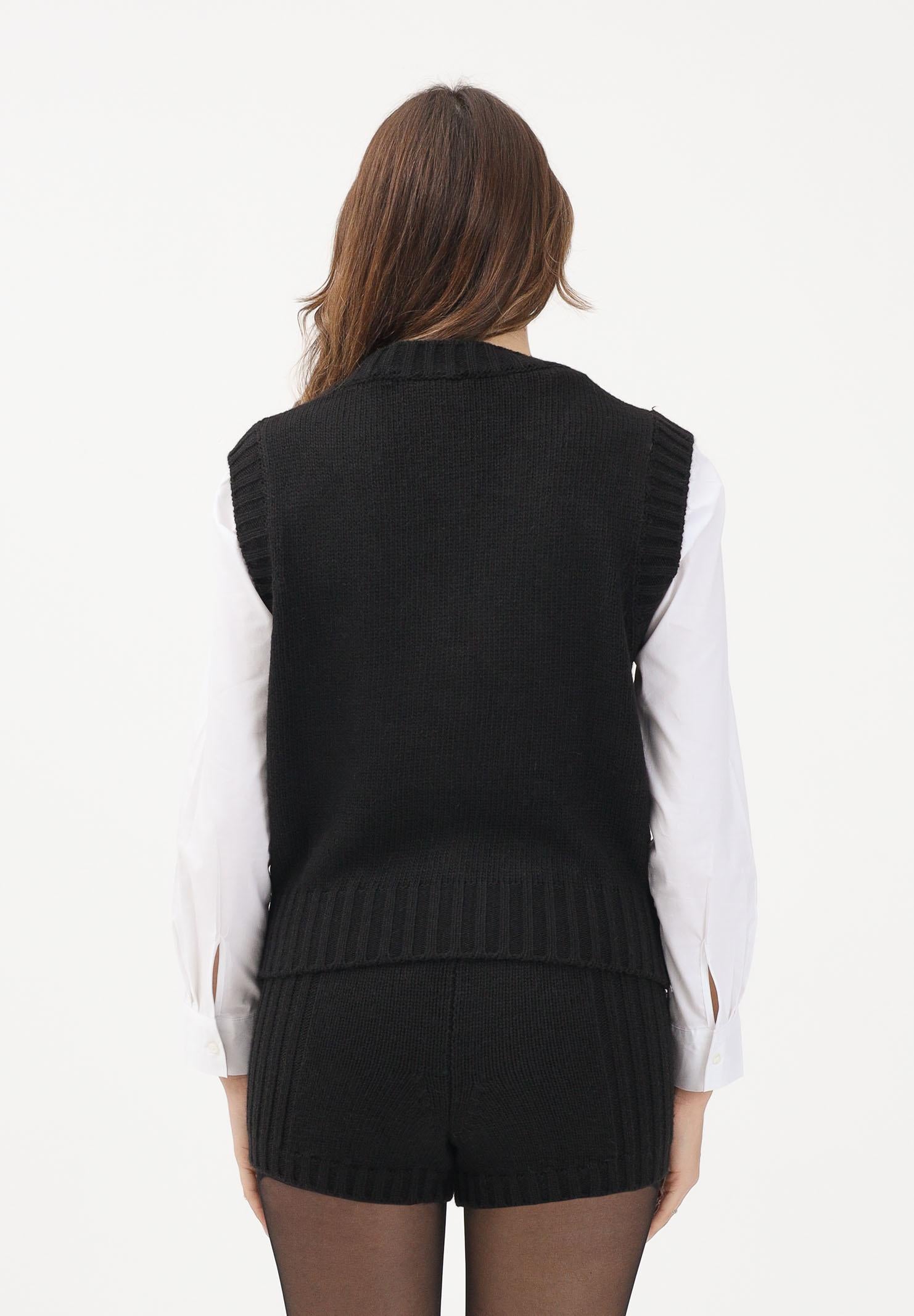 VICOLO Gilet nero da donna con dettagli gioiello 55155F NE VICOLO 