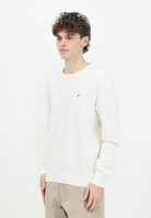 Maglioncino girocollo panna da uomo con ricamo logo MW0MW36347Z00  TOMMY HILFIGER 