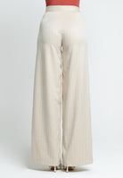 SANTAS Pantalone APPLE PIE beige da donna con motivo gessato PV25018 BEIGE SANTAS 