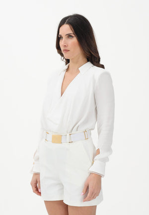 ELISABETTA FRANCHI Body a manica lunga avorio da donna CB00261E2 360 ELISABETTA FRANCHI 