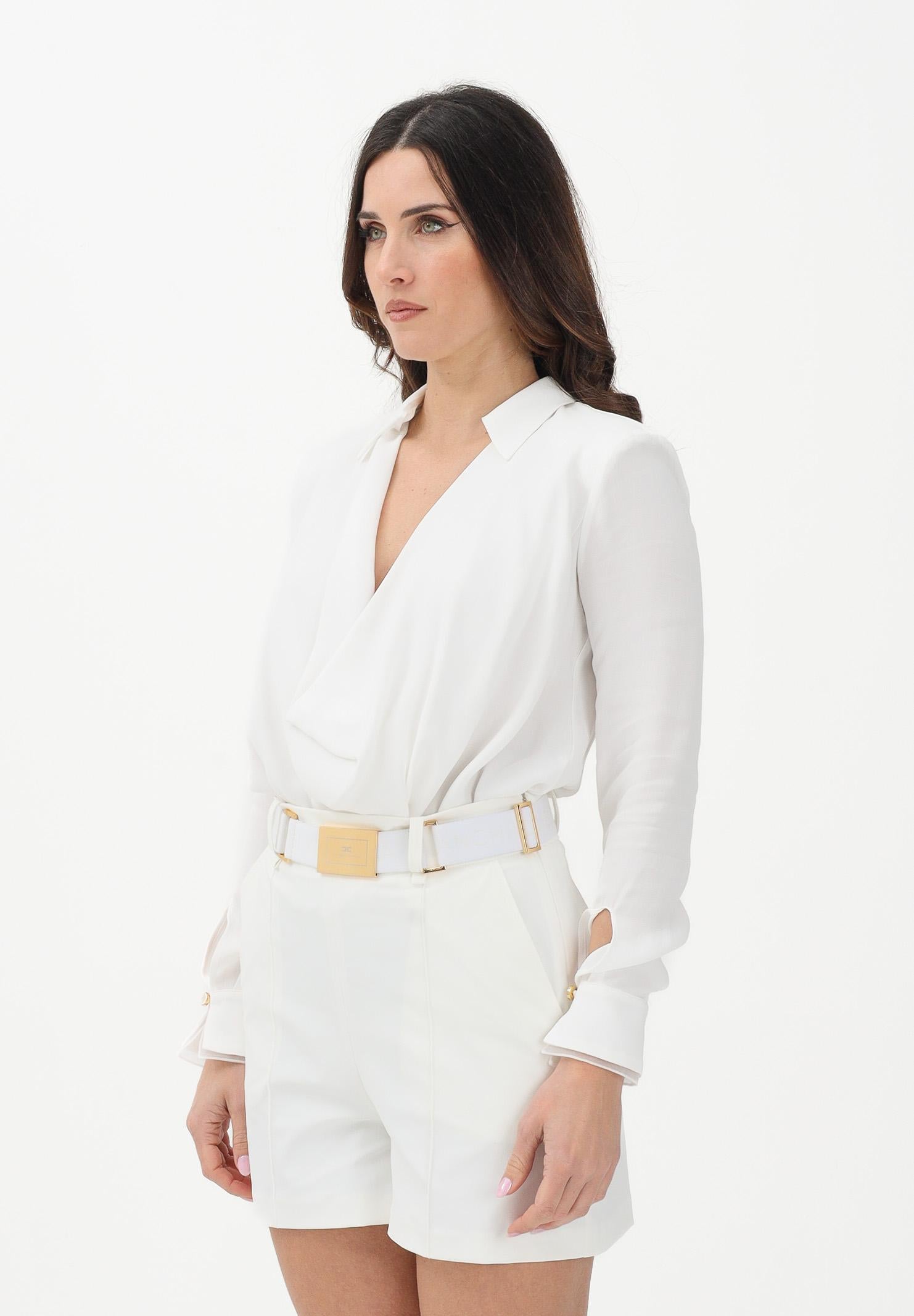ELISABETTA FRANCHI Body a manica lunga avorio da donna CB00261E2 360 ELISABETTA FRANCHI 