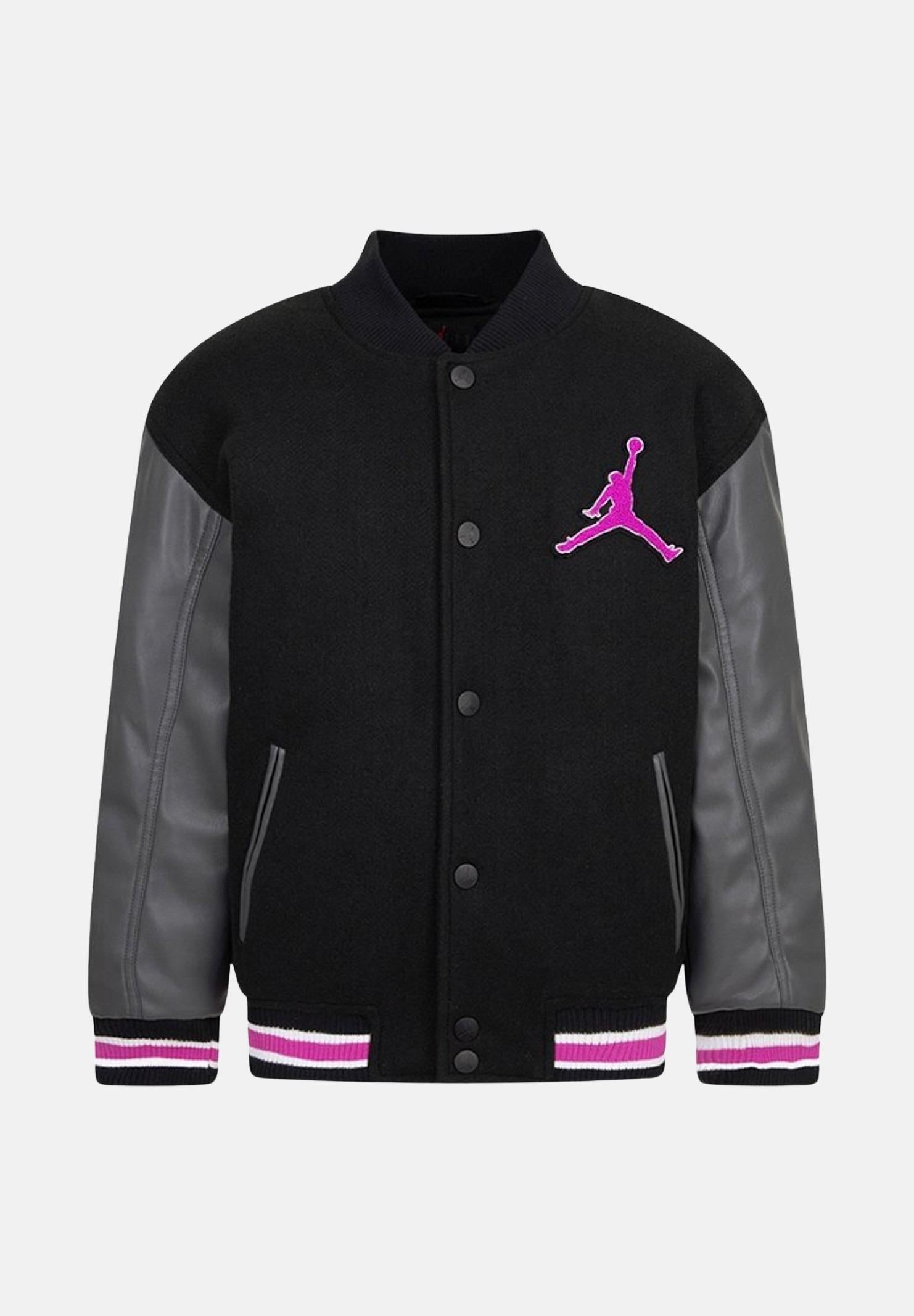 Jordan College: Giacca da College Nera da Bambino con Logo