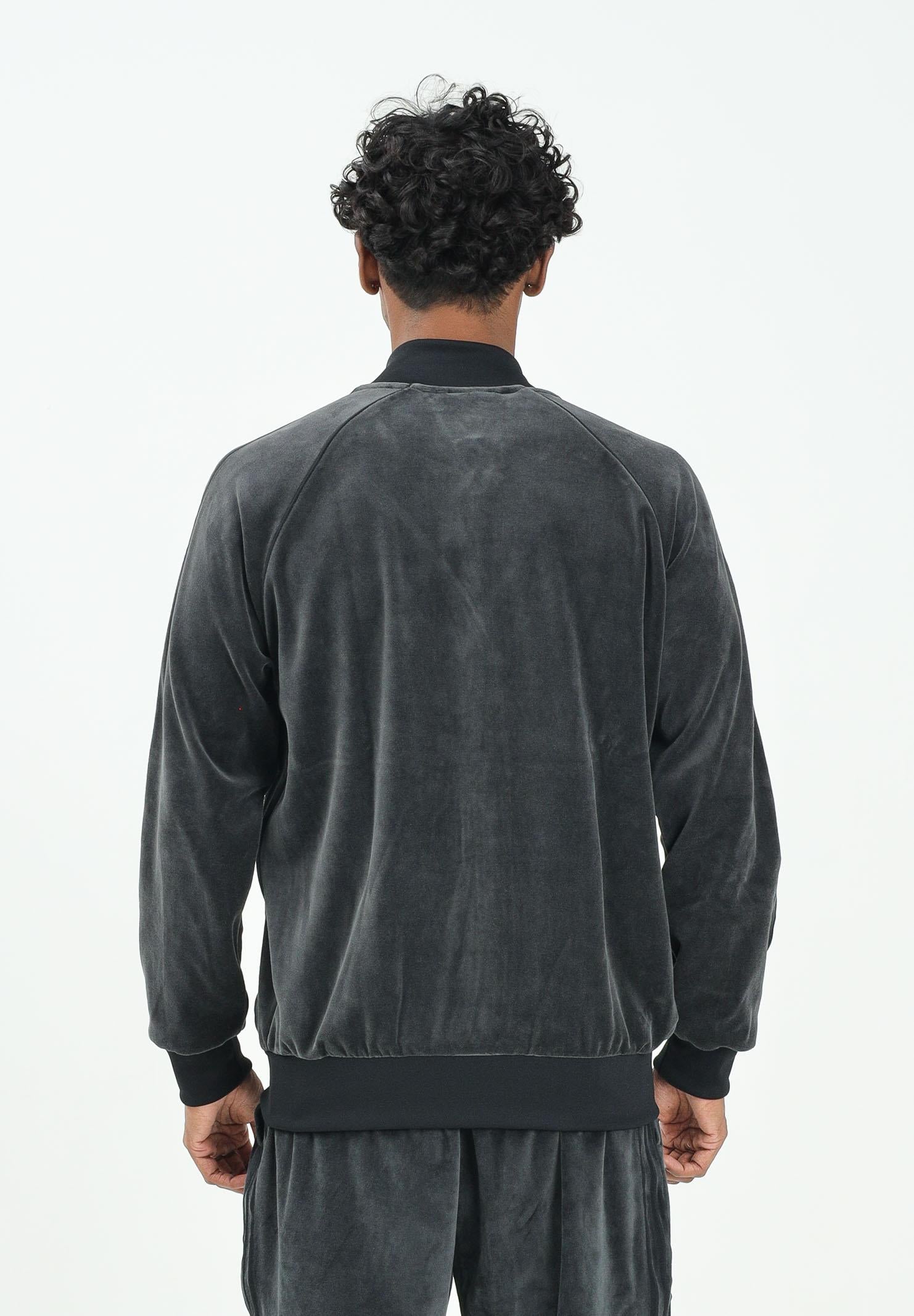 ADIDAS ORIGINALS Felpa con zip in velluto Adicolor SST nera da uomo JX1559  ADIDAS ORIGINALS 