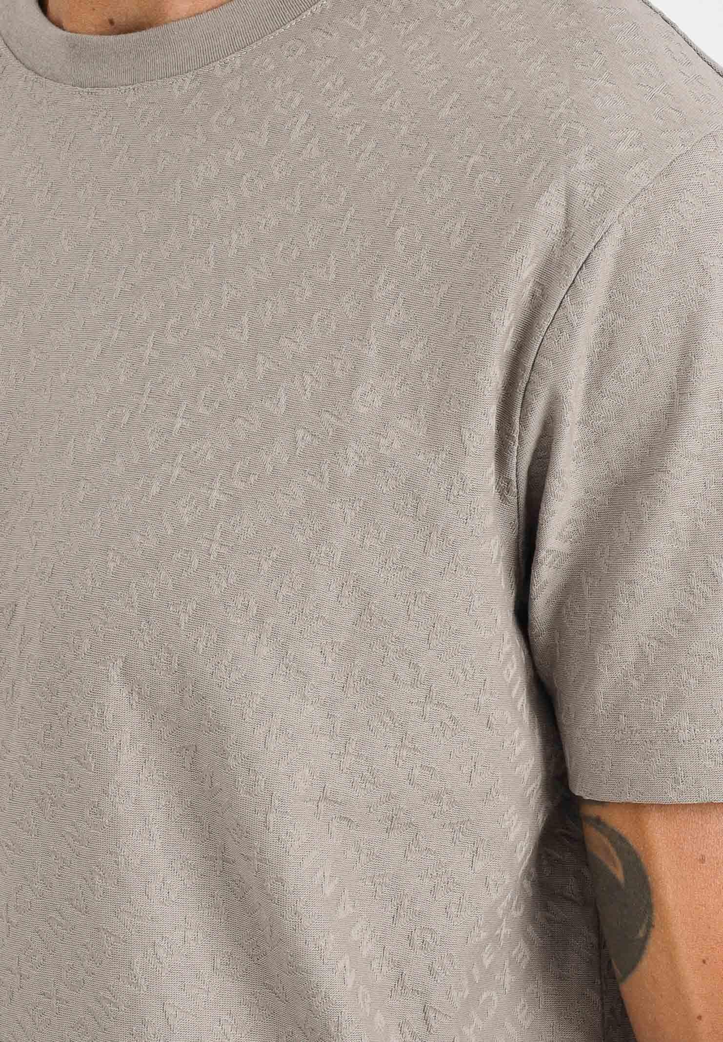 ARMANI EXCHANGE T-shirt a manica corta tortora da uomo con fantasia logo jacquard XM001431AF10337 F6097 ARMANI EXCHANGE 